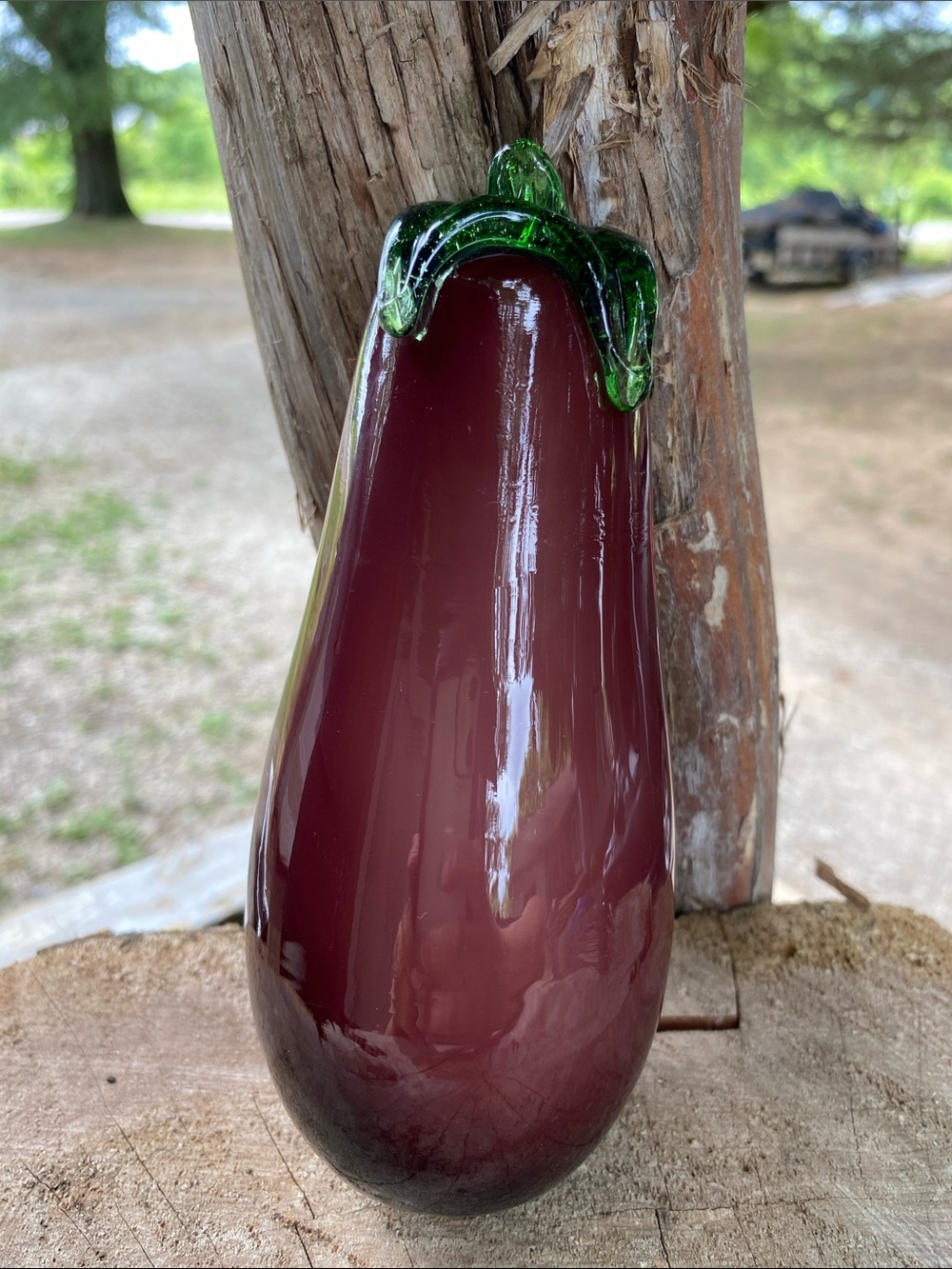 Vintage Glass Eggplant
